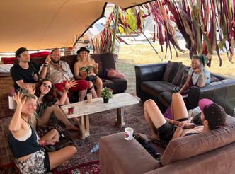 Realising the need for cozy corners in parties and festivals, we invite you to slow down and join us in softness
